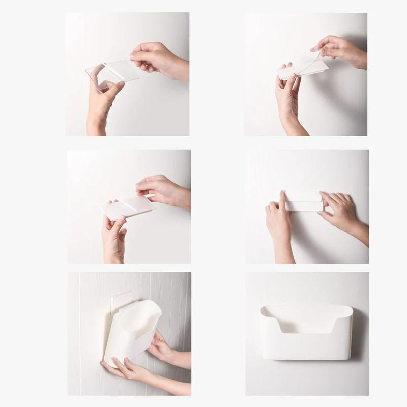 Kitchen Wall-mounted Adhesive Storage Rack Multifunctional Cabinet Door Storage Box Under Sink Drawer Shelf Bathroom Organizer