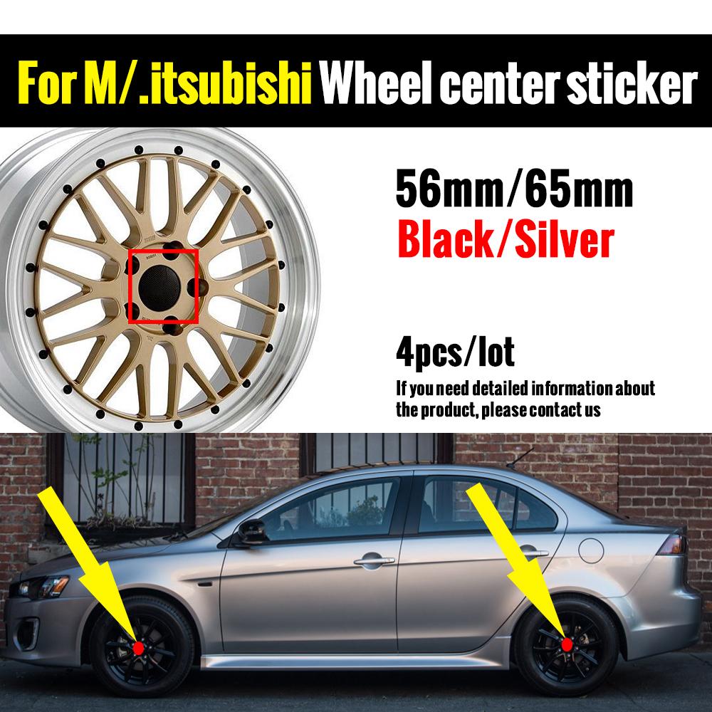 56MM Car Wheel Center Decal Sticker Badge Accessories For Mitsubishi 9 Ralliart EX ASX L200 Colt Outlander Pajero Lancer Eclipse