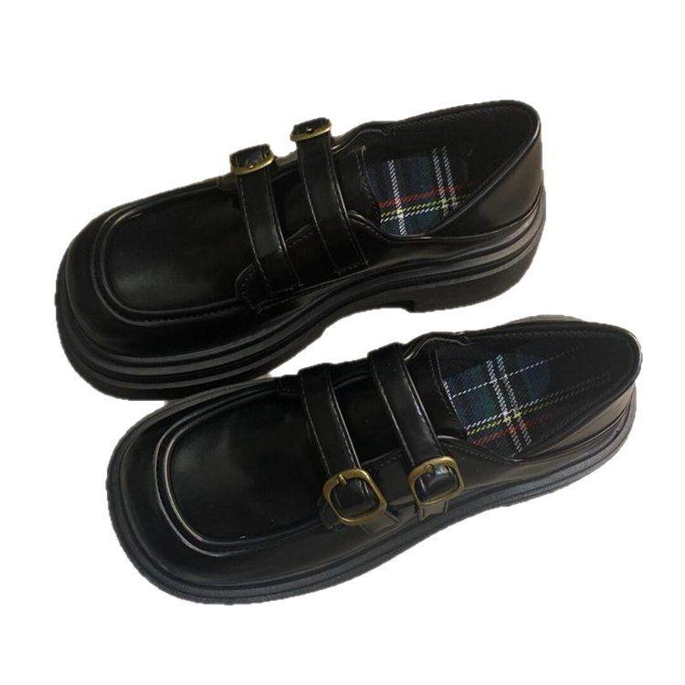 Japanese small leather shoes women's 2025 spring new British style black platform loafers retro jk uniform single shoes