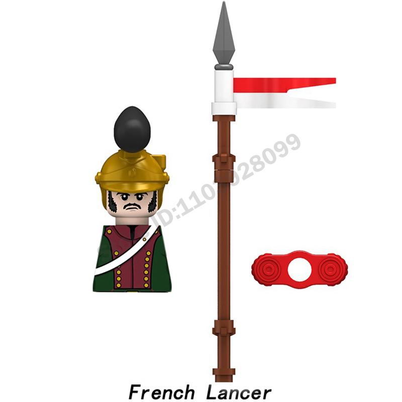 Middle Ages Military Napoleonic Wars Figures Building Block British French Prussia Infantry Knight General Duke Characters Brick