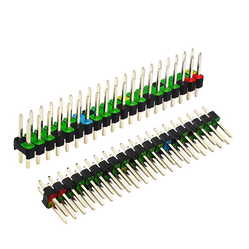 Raspberry Pi 40-Pin zweireihiger Stiftleisten mit vergoldeten farbcodierten GPIO, 2,54mm Raster für Zero 2W.