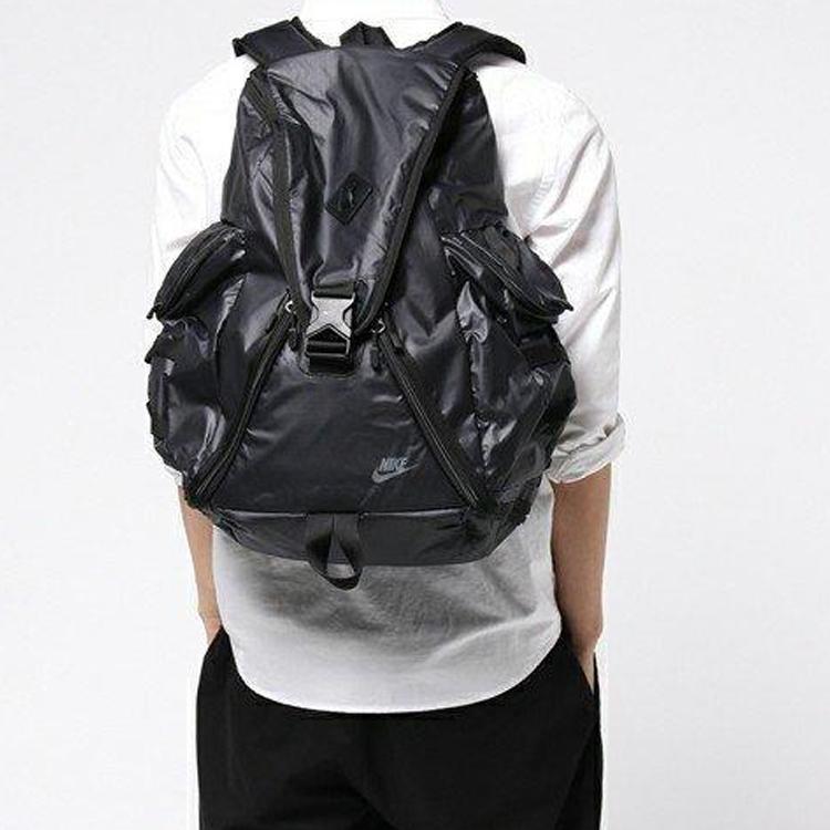 Nike Nylon Fabric Backpack Regular Unisex Black Casual BA5236-010