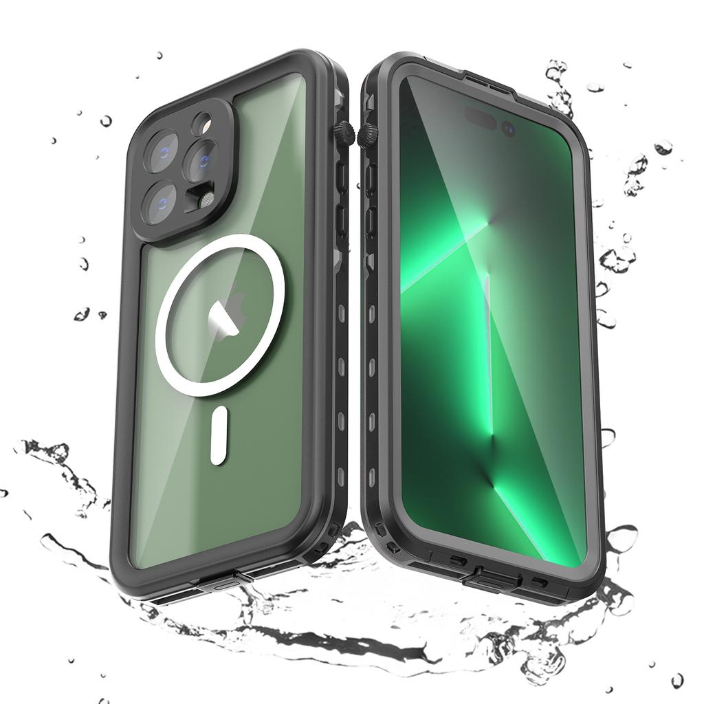 shellbox-hot sale magnetic shockproof dustproof IP68 professional waterproof phone case for iphone16promax/15/14/13