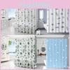 Modern Peva Shower Curtain Bathroom Divider With Hooks For Home Use