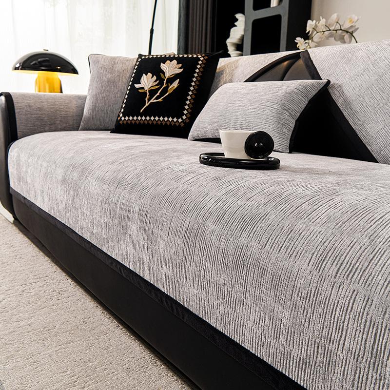 

Шеніловий потовщений диванний чохол протиковзкий для вітальні всесезонний пилозахисний чохол-рушник проти подряпин 70x70cm 1pcs світло-сірого кольору