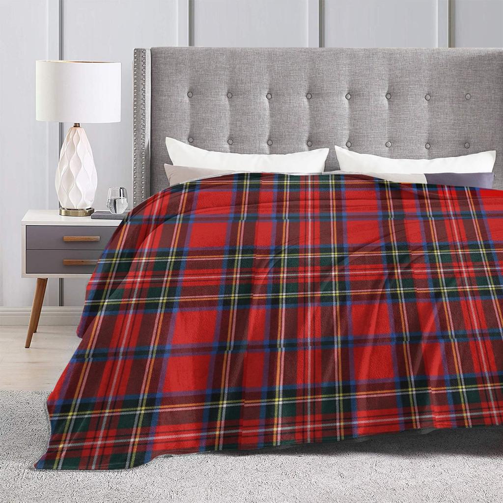 Plaid Stewart Tartan Blanket Spring Christmas  Multifunction Lightweight Thin Throw Blankets for Bedding Couch Bedding Throws