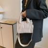 Solid Color Down Cotton Shoulder Bag Large Capacity Nylon Handbag  Office Worker