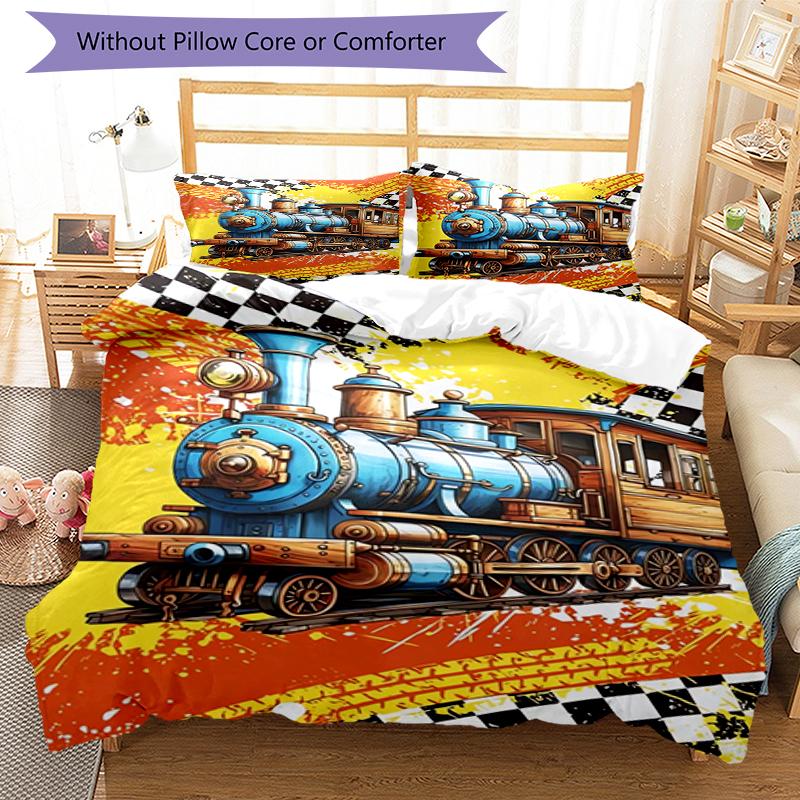 3pcs Car Bedding Set Duvet Cover Closure Includes 1 Duvet Cover & 2 Pillowcases, Soft and Comfortable for All Seasons.