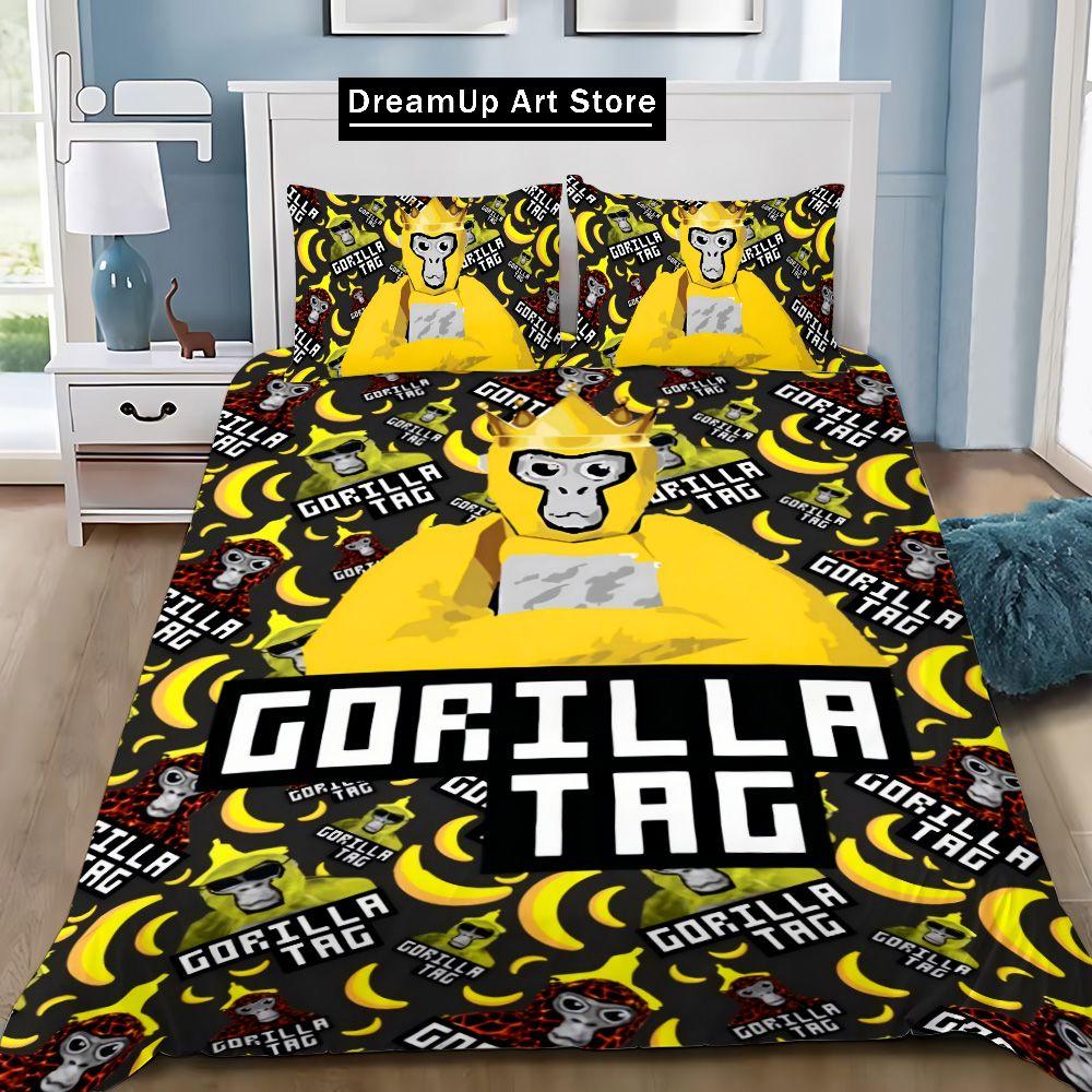 Cartoon Novelty Cool Gorilla Game Tag Duvet Cover Pillowcase Bedding Set Adult Boy Girl Bedroom Decoration Children Gift Single