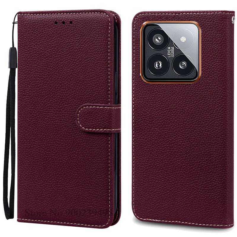 Mi 14 Mi14 Xiaomi14 Pro Case For Xiaomi 14 Case Leather Wallet Flip Case For Xiaomi 14 Pro Cover Coque For Xiaomi Mi 14 Fundas