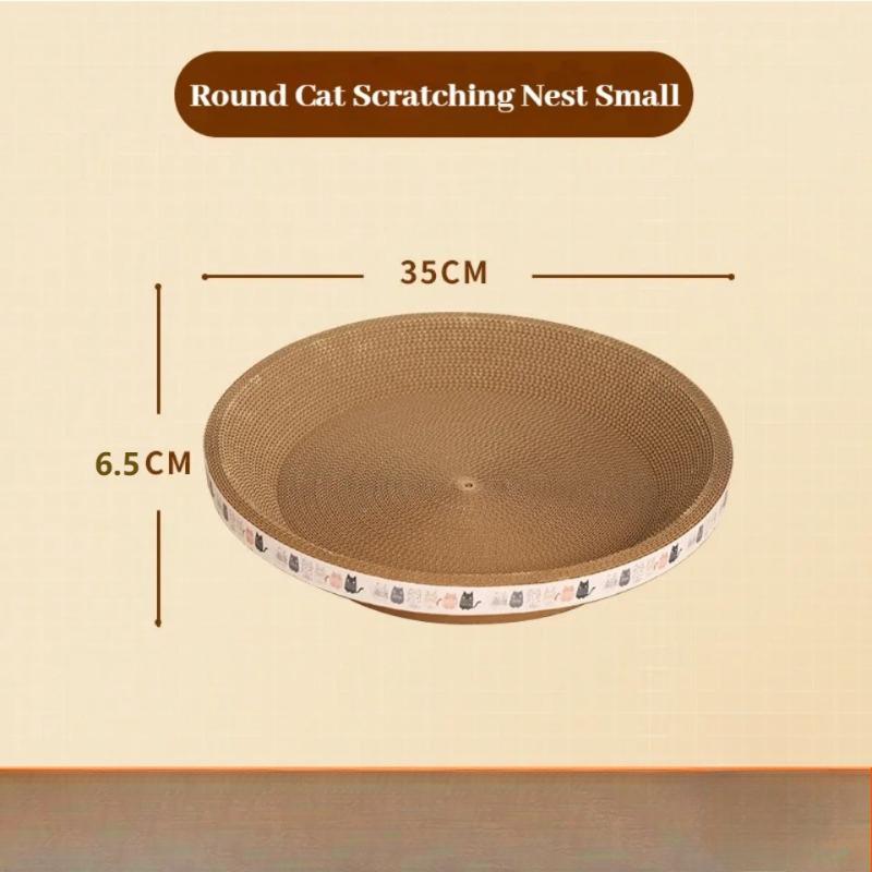 

Гофрированная когтеточка для кошек с кошачьей мятой, износостойкая и устойчивая к царапинам, кошачья кровать, когтеточка, защитный коврик для дивана, мебель для кошек Round - small