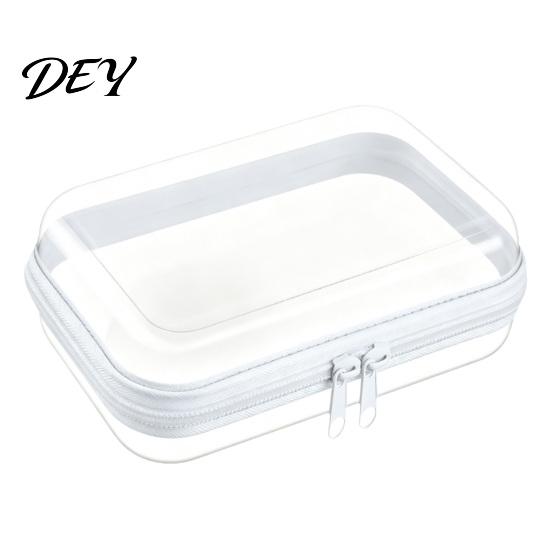 Portable Jewelry Case for Trip Clear Zipper Storage Bag, Durable Hard Shell Case, Pill Box Travel Dustproof Container, Headphones Pills And