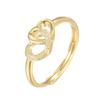 Banyan Tree S925 Silver Heart-to-Heart Double Love Ring for Women - Simple, Versatile, High-End Gift.
