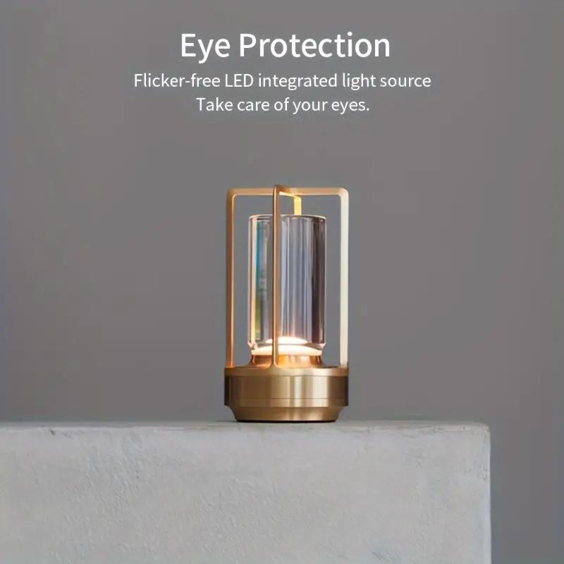 1 τεμ. Ασύρματο Επιτραπέζιο Φωτιστικό Εξωτερικού Χώρου Κάμπινγκ Ατμόσφαιρα Μικρό Νυχτερινό Φως Μπαρ Διάφανο Μπαρ Επιτραπέζιο Φως LED Ρετρό Σταυρωτή Διακόσμηση