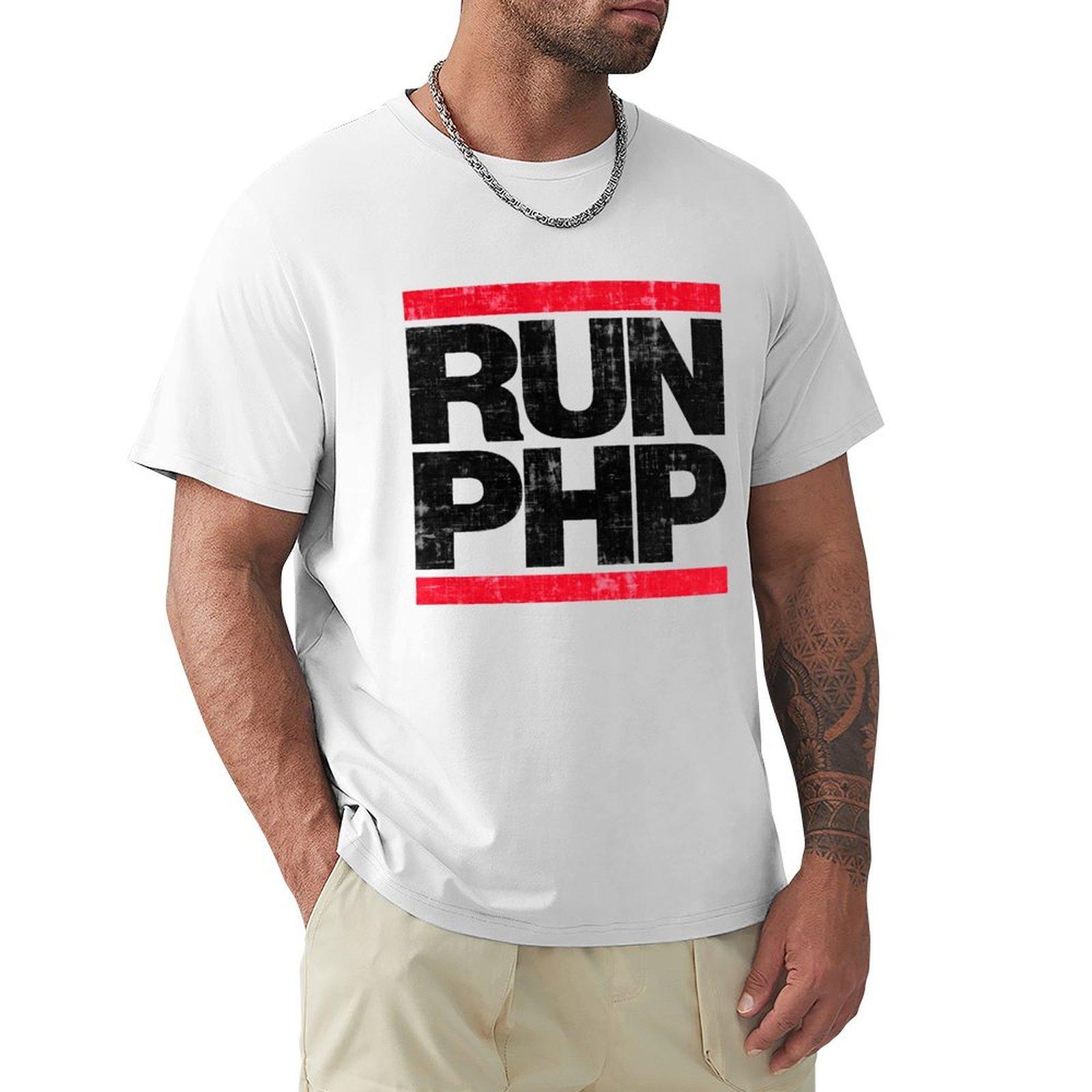 RUN PHP TShirt cute tops kawaii clothes men clothings S
