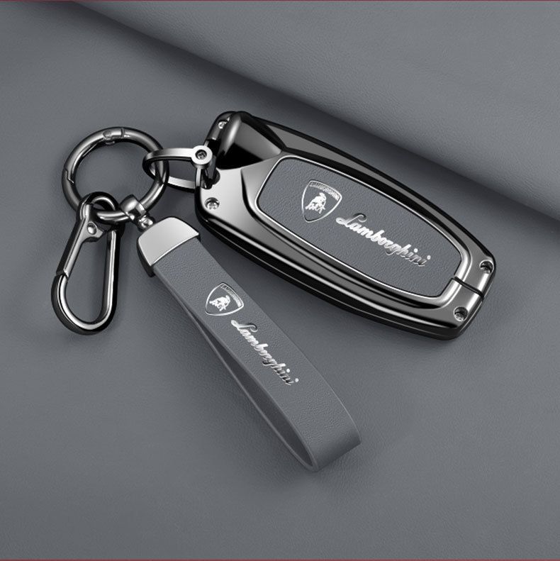Styling Metal Leather 3 Buttons Car Remote Key Case Cover Shell For Lamborghini Urus Huracan Aventador Premium Car Accessories XX3