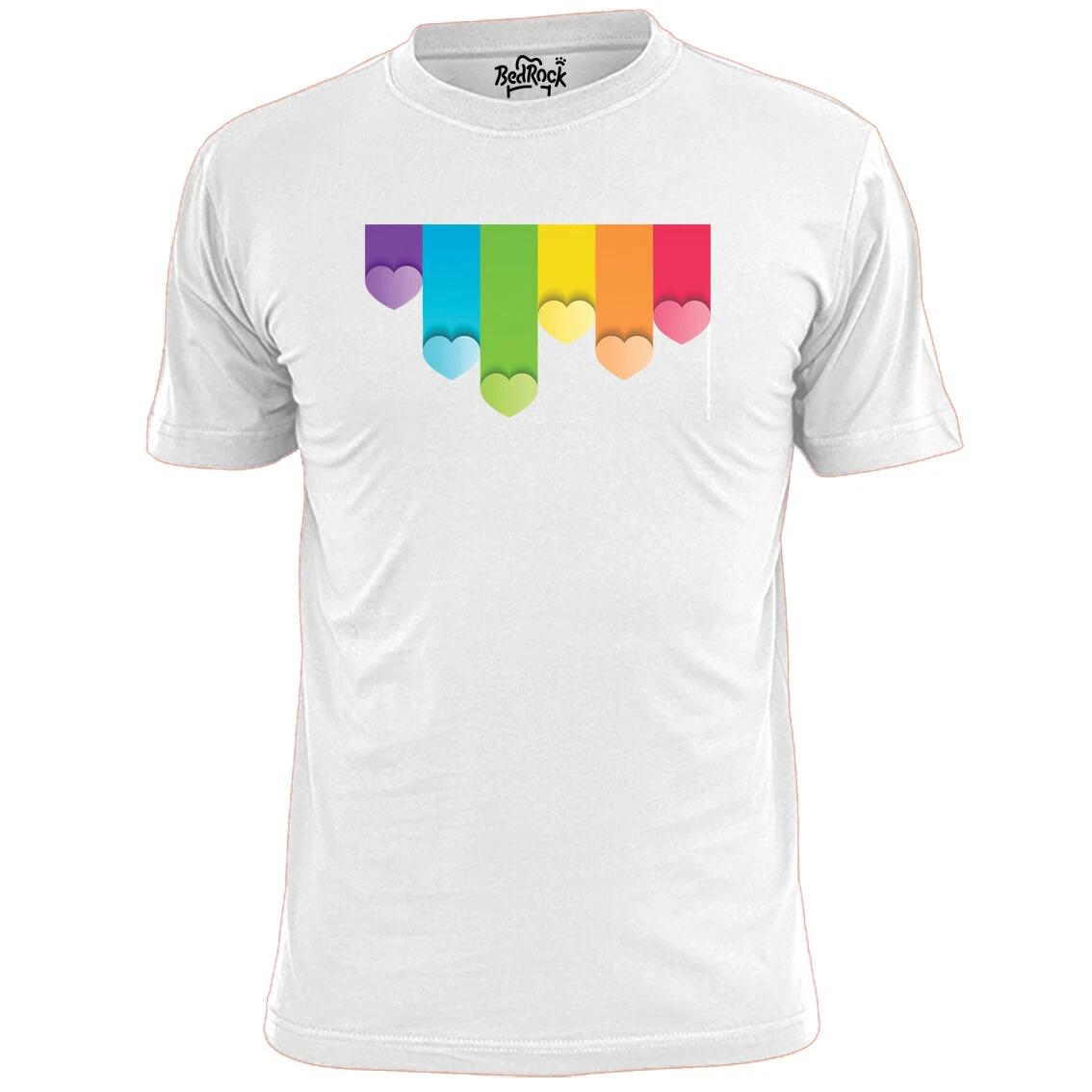 

Mens Pride Rainbow Hearts T shirt Equality LGBT 4XL