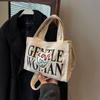Large Capacity Letter Printed Canvas Tote Bag For Women Street Fashion Crossbody Bag