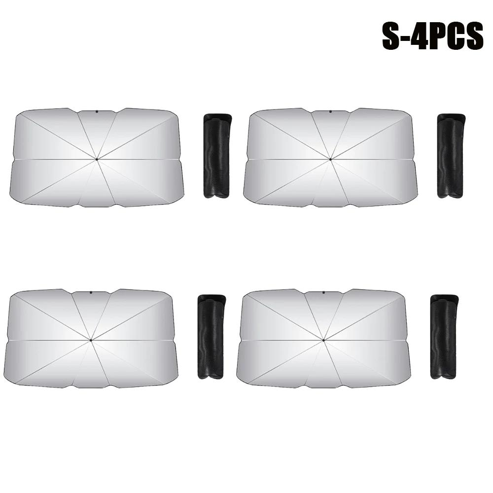 4PCS Car Sunshade Front Windshield Sunscreen Heat Insulation Umbrella Folding Umbrella Car Sunshade Car Sunscreen Car Accessorie