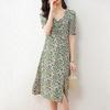 Srcr French Retro Floral Chiffon Midi Dress