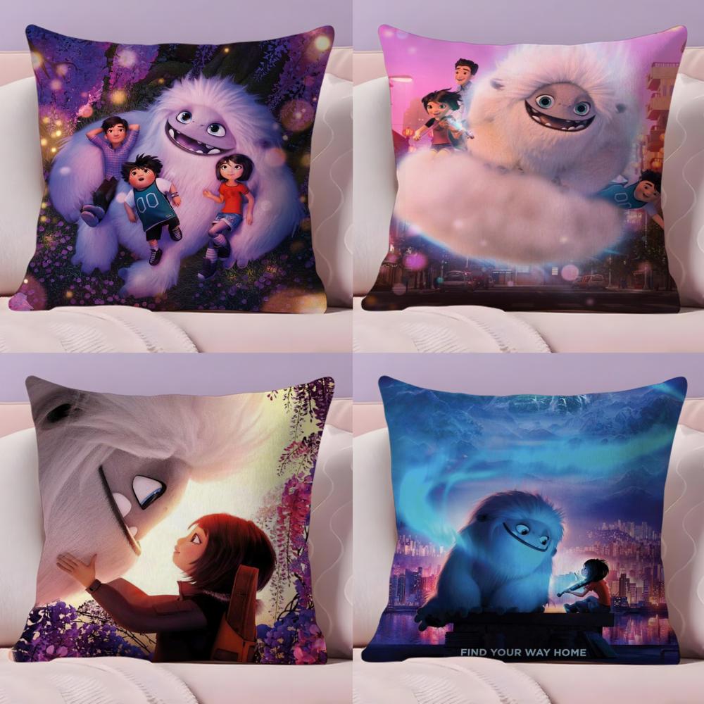 A-Abominable Personalized Cushion Cover Plush Fabric Soft Double-Sided Printed Sofa Warm Winter Home Gift Pillow Case