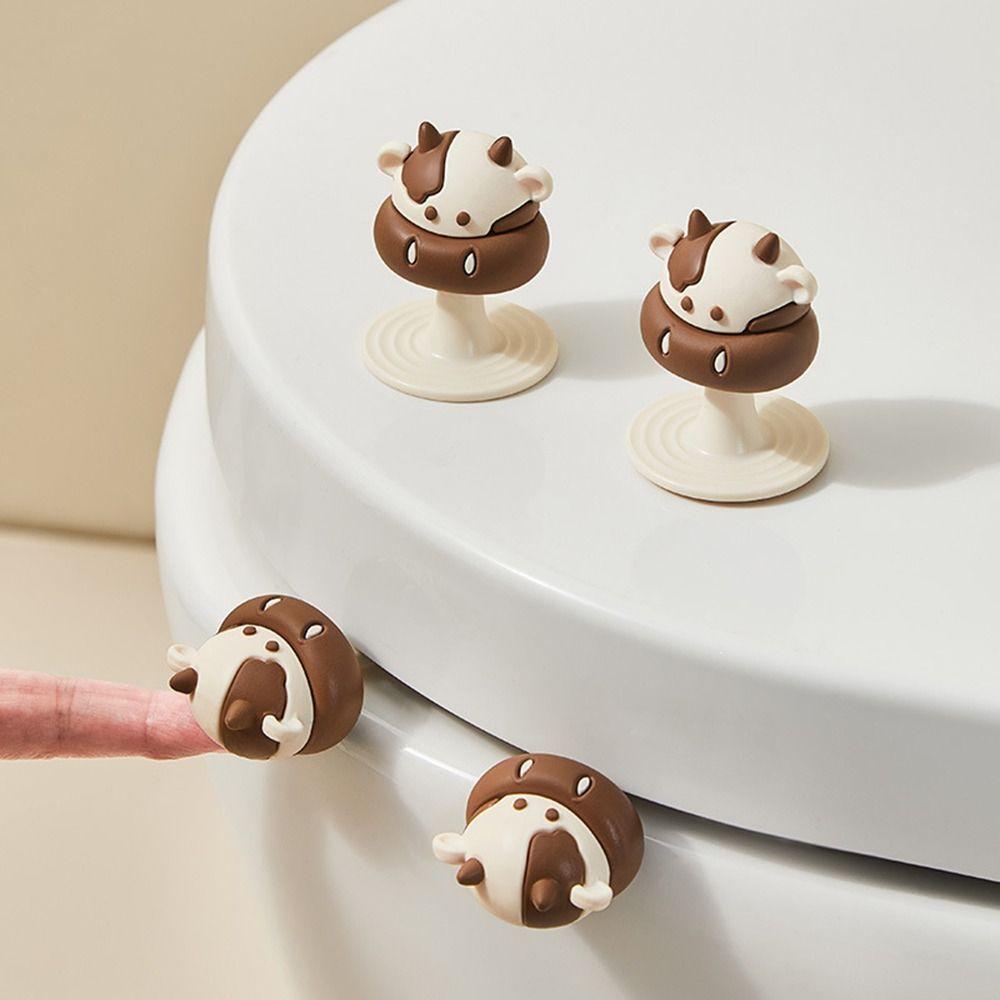

1/2Pcs Cow Shaped Toilet Seat Cover Lifting Device Closestool Handle Holder Bathroom Tools A