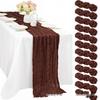 Bali Bohemian Crinkled Gauze Table Runner – Semi-transparent Twist, Festival Wedding Style.