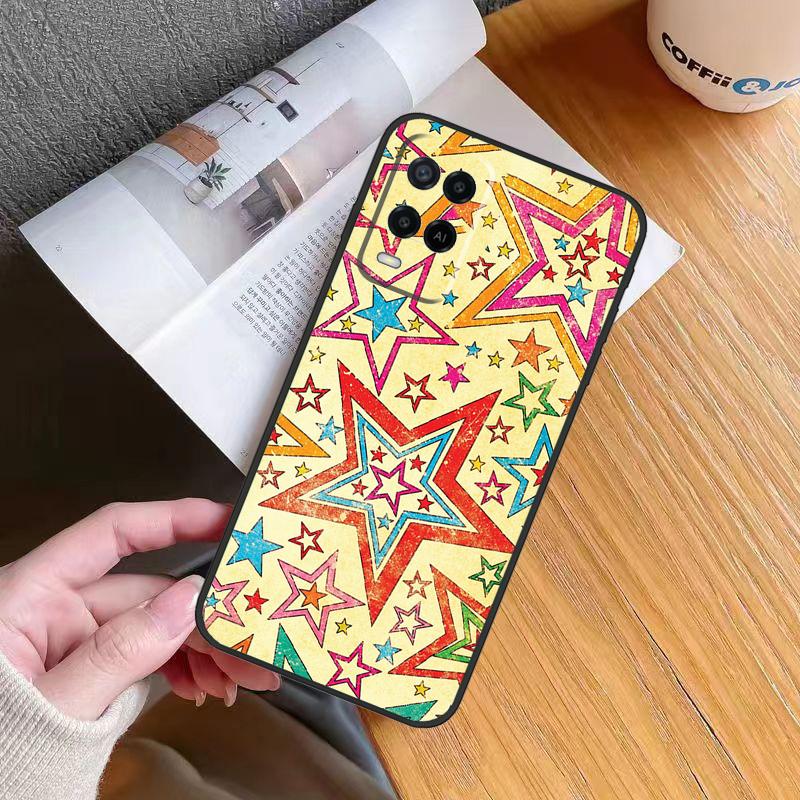STARS COLOURFUL Case For OPPO A17 A16 A15 A78 A98 A54 A74 A94 A76 A96 A77 A52 A72 A5 A9 A53 A54s A57s Cover