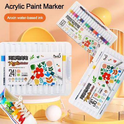 12/24/36/48/60 Colors Acrylic Marker Waterproof Ceramic Paint Marker Pens Graffiti Watercolor Pen