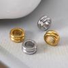 10pcs Stainless Steel Spacer Loose Bead Big Hole Beads Bamboo Drum Columnar Charm Pendant Bracelet Necklace DIY Jewelry Making