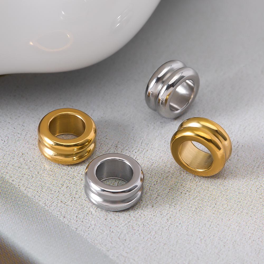 10pcs Stainless Steel Spacer Loose Bead Big Hole Beads Bamboo Drum Columnar Charm Pendant Bracelet Necklace DIY Jewelry Making