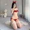 Sex Underwear Velvet Christmas Cheongsam Sexy Temptation Three-point Women's New Robe Set Pure Desire Hot Girls