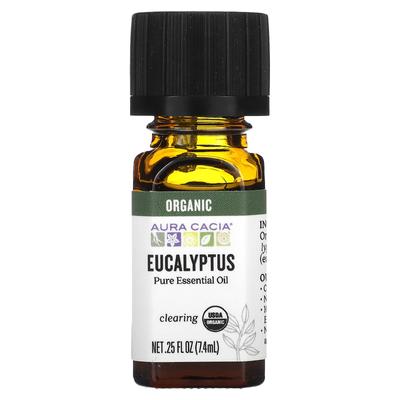 Pure Essential Oil, Organic Eucalyptus, 7.4 Ml (0.25 Fl Oz)