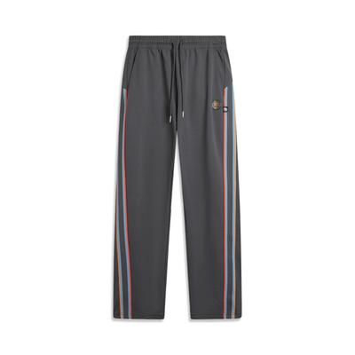 Li Ning Basketball Series Bad Five Striped Mid-Waist Drawstring Breathable Versatile Straight Leg Casual Pants Men Bottoms AKLVA95-1