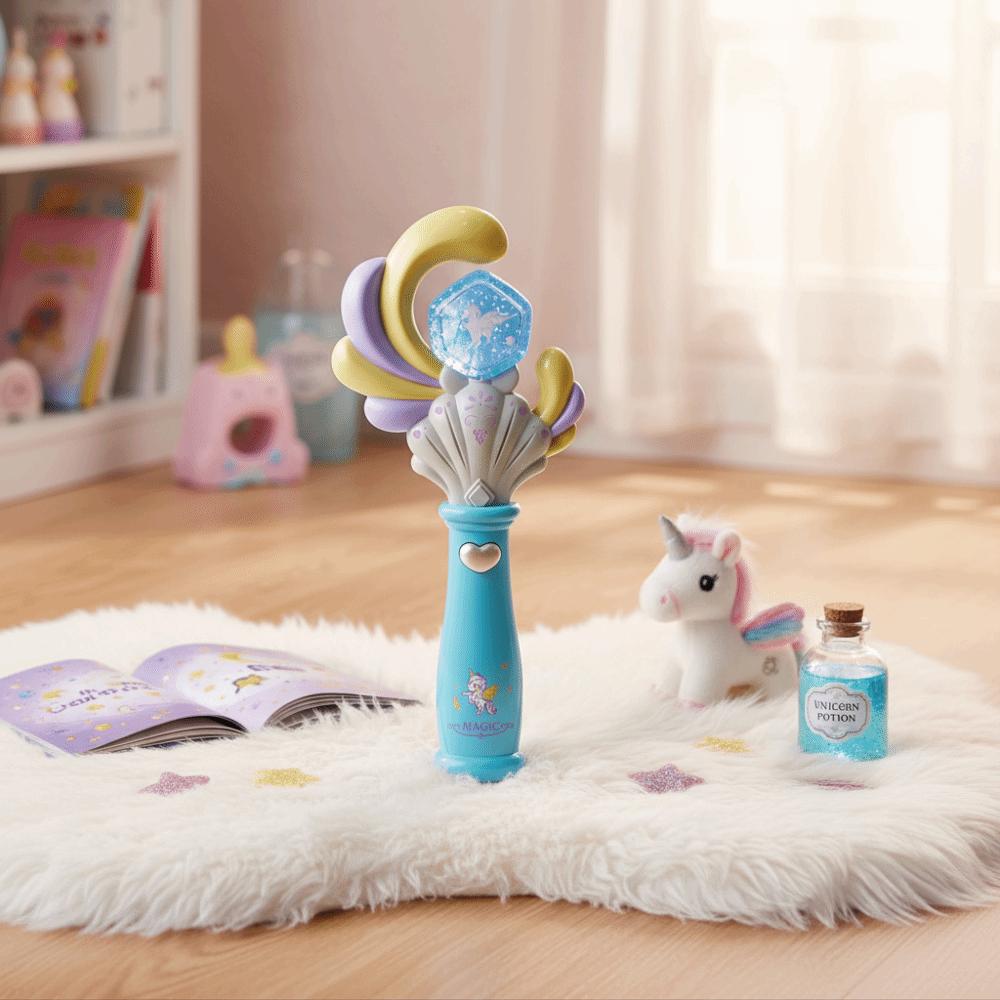 With Light Fairy Wand Flash Rotating Princess Wand Light Sound Stick Christmas Halloween