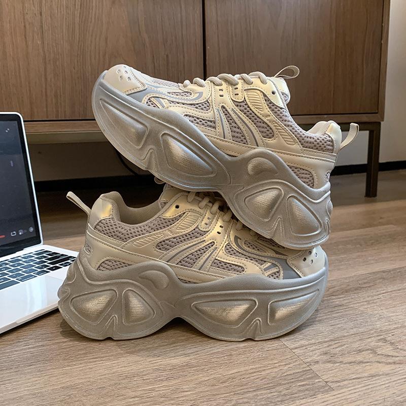 

[DONG JI] Туфли для пап, увеличивающие рост, на платформе, женская обувь 2024 года, осенняя обувь для детей, универсальная спортивная и досуговая 35 шампанского