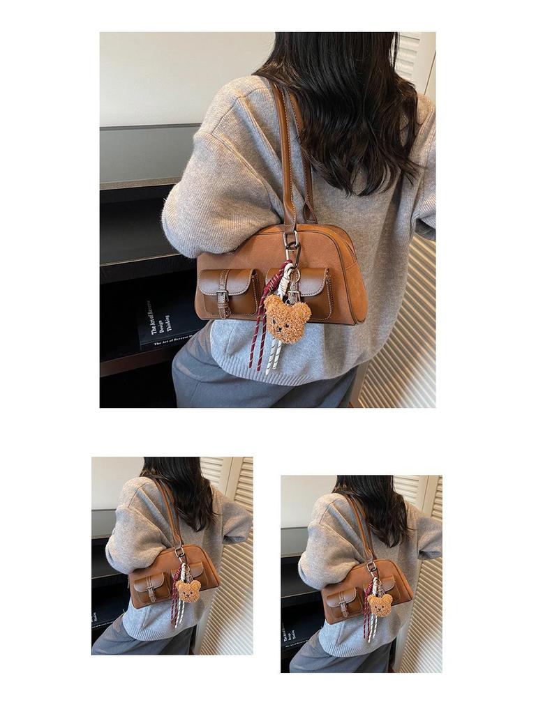 Wiosna 2025 Retro Koreański Modny Damski Dużej Pojemności Torba Tote Pod Pachę Torba Bowlingowa