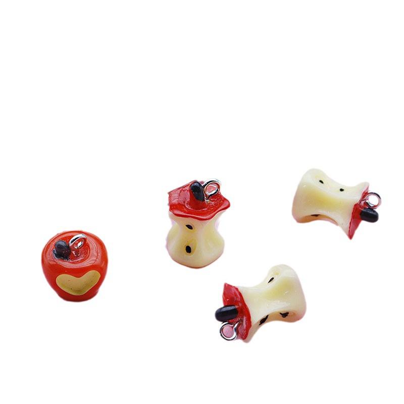 Colorful 3D Apple Core Keychain: Heart-Shaped Fruit Toy Pendant, DIY Handmade Jewelry Accessory