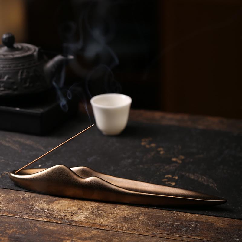 Ceramic Sandalwood Incense Holder and Burner - Office and Home Ornament Tool.