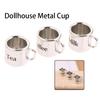 1/12 Dollhouse Miniature Metal Coffee Tea Cup Milk Cup Model Dollhouse House Kitchen Tableware Decor Dolls Pretend Play Toys