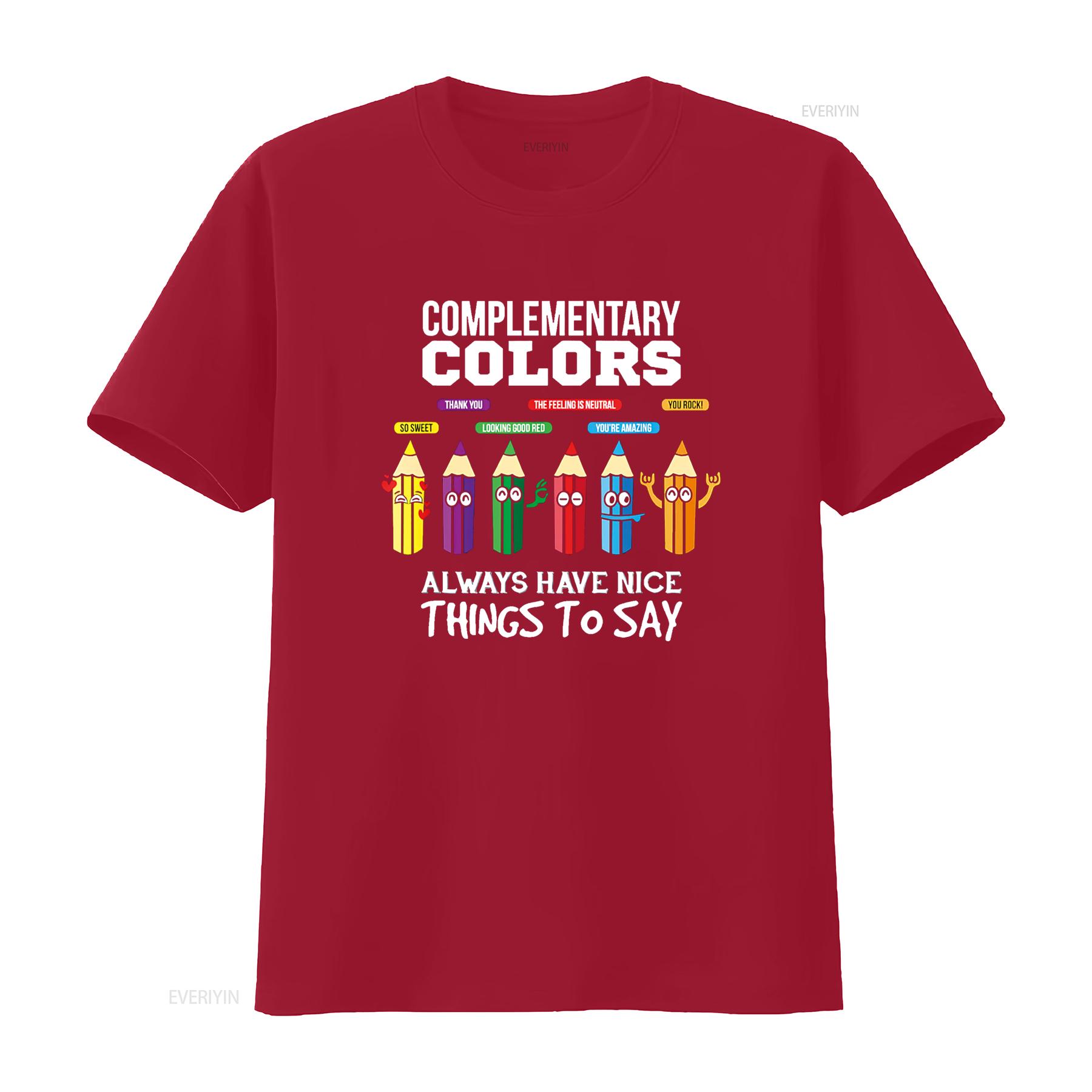 

Complementary Colors Pun Artist Art Teacher T Shirt vintage Washed Top For Everyday Wear homme Casual Stylish streetwear S