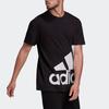 Adidas Contrast Letter Big Logo Casual Crew Neck T-Shirt Men Tops Black HE1830