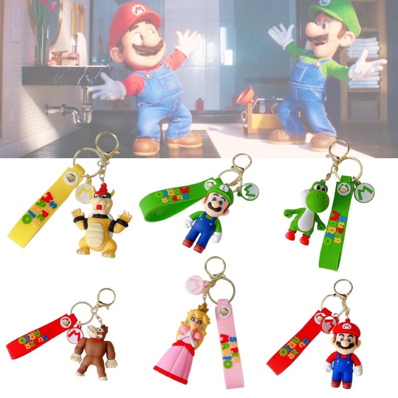 Princess Peach Keychain Super Mario Bros Nintendo Pendant Bag Charm
