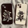 Lily Orchid Flower Print Soft Phone Case for IPhone 16 15 14 13 12 11 17 Pro Max XS XR X 7 8 16e 16 Plus SE 2 Soft Silcone Cover