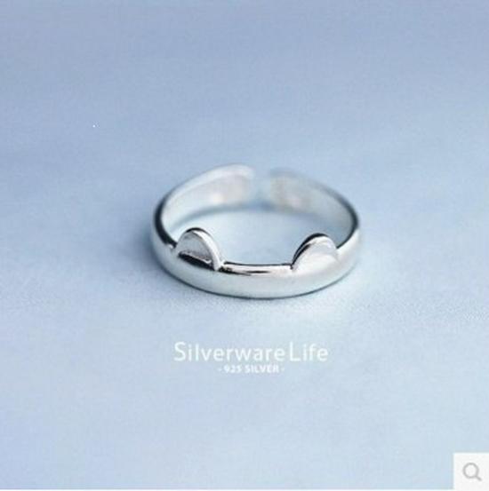 Korean 925 Sterling Silver Plum Blossom Open Ring – Handmade Artistic Floral Design for Women