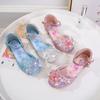 Girls' Sandals Fashion New Spring Autumn Summer High Heel Elsa Closed-Toe Girls' Little Princess Elsa Crystal Children's Shoes