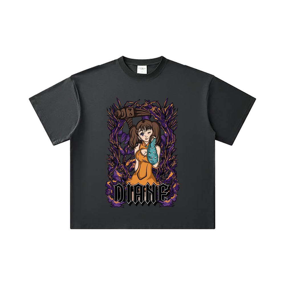 260 GSM Double Yarn 32 Count 100% Cotton Seven Deadly Sins V2 Diane Print Unisex Heavy Cotton T Shirt
