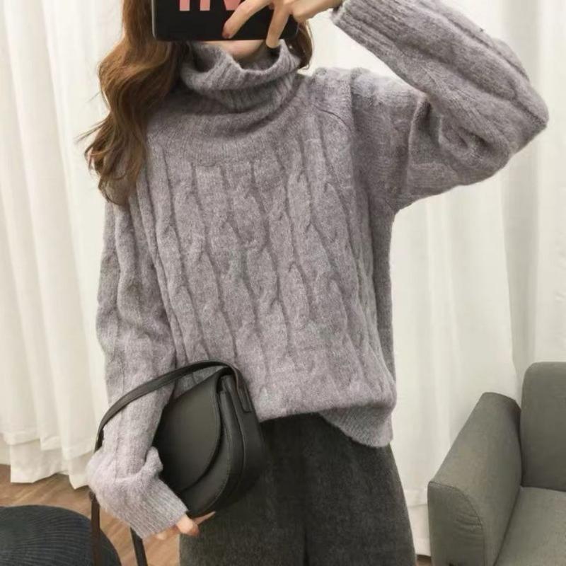 

Осенний свитер с длинным рукавом и свободным воротом, женская мода, повседневная, зимняя, вязаная кофта, свитера, женские, винтажные, мягкие, трикотажные, джемперы 25440 One Size светло-фиолетовый