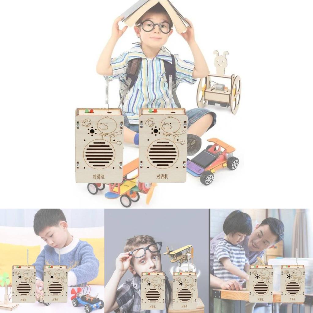 DIY Holz-Walkie-Talkie Technologie Handgemacht Kreative Erfindung Wissenschaftsexperiment Pädagogisches Modellbausatz Materialpaket