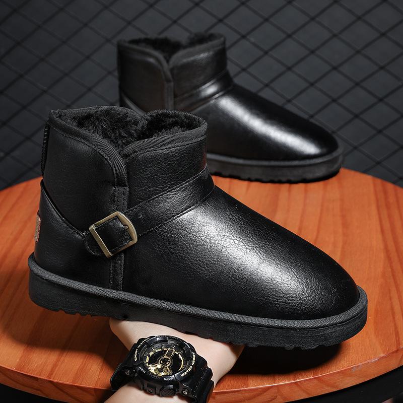 

Winter warm and velvet Northeast snow boots men s 2025 new thickened bread shoes short boots waterproof and non-slip cotton shoes men 38 чёрный